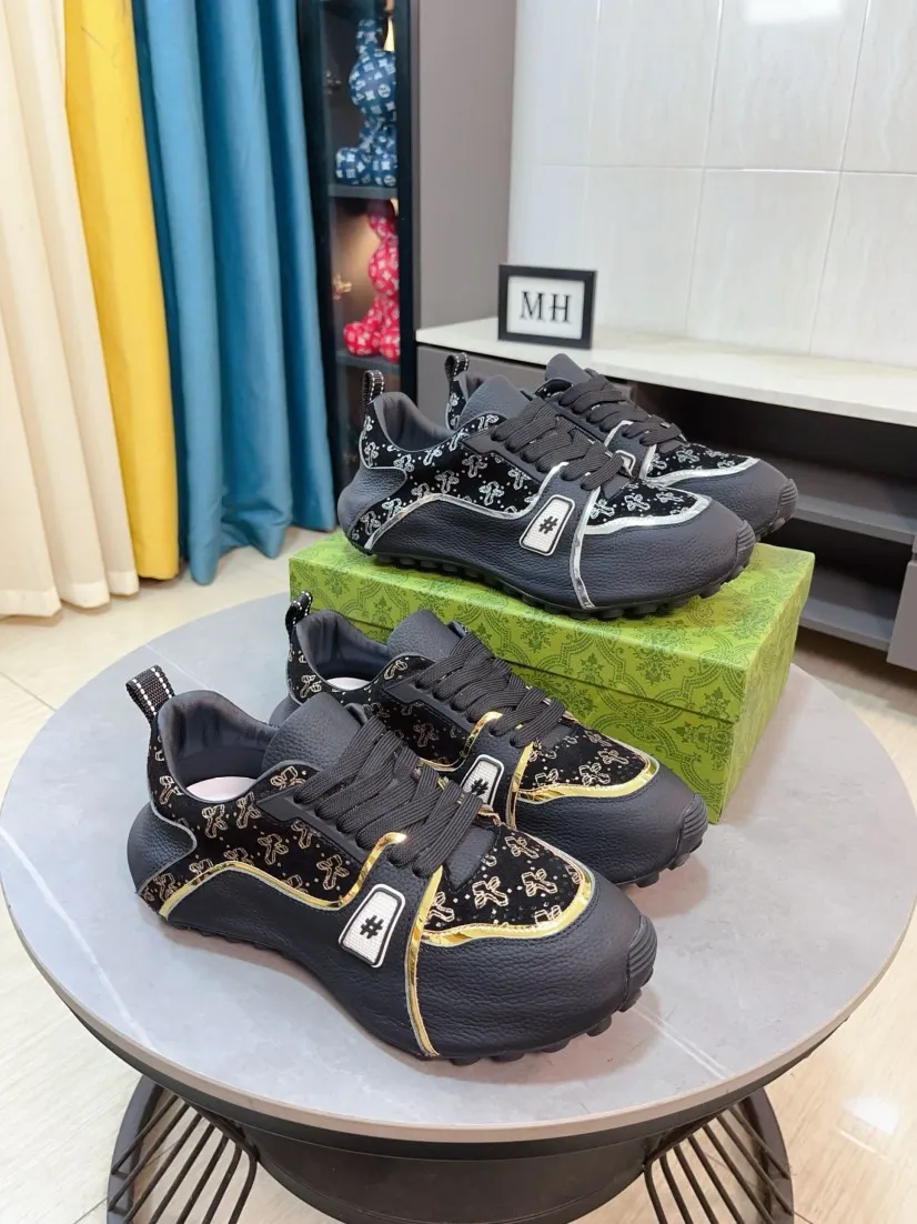 Men's shoes 💰560🌹🌹【GUCCI】pop-top casual sneakers with daddy outsole, breathable and comfortable, easy to walk, a versatile style for trendy men, upper with cowhide edged outsole design➕genuine leather lining➕Gucci's popular original outsole, sports and running style, super comfortable. Code number 38-44